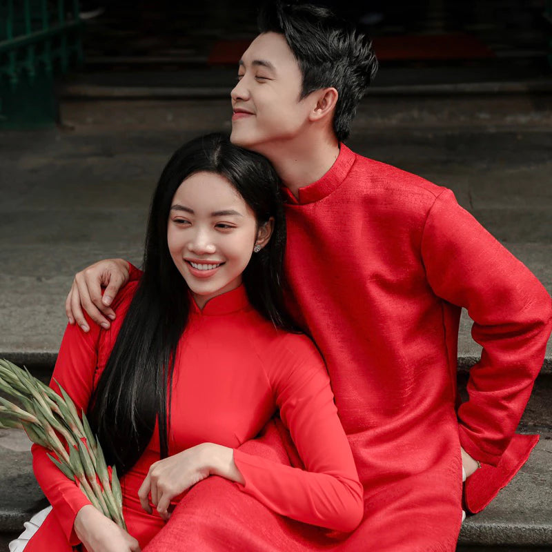 Áo dài cưới couple cách tân