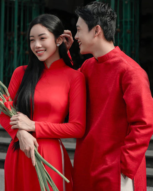 Áo dài cưới couple cách tân